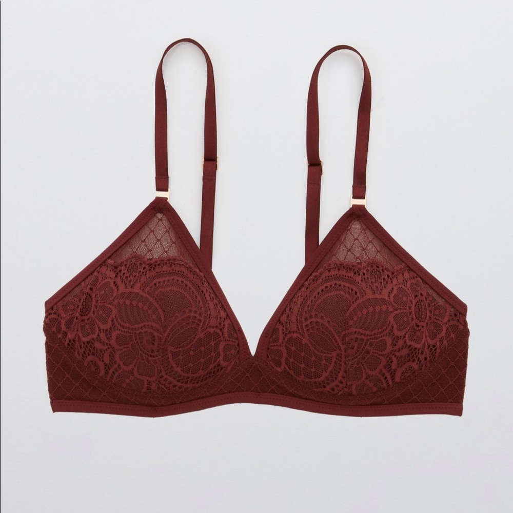 32DD Aerie Real Power Wireless Push Up Slumber Party Lace Bra